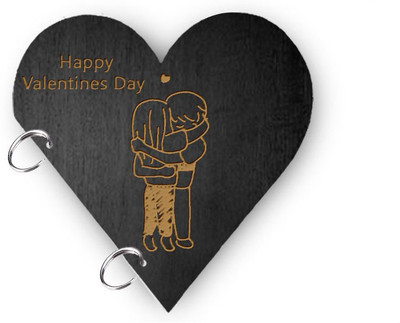 DI-KRAFT Happy valantines diary in couple huged print diary A5 Diary Unruled 150 Pages(Black)