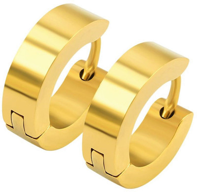 shivay Mens Jewellery Valentine Multi Gold Bali Stud Hoop earrings for men/ Ear rings Combo For Men / Gents / Boys / unisex Non-Piercing Ear mens jewellery Salman khan style Earrings High Polish Cubic Zirconia Metal Hoop Earring