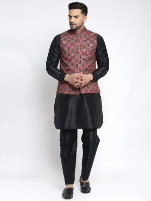 kaifoo Men Kurta Pyjama Ethnic Jacket Set