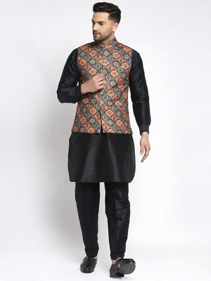 kaifoo Men Kurta Pyjama Ethnic Jacket Set