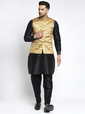 kaifoo Men Kurta Pyjama Ethnic Jacket Set