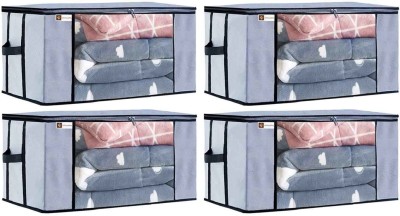 Unicrafts Underbed Storage Bag Blanket Storage Bag Organizer Blanket Cover with a Large Transparent Window and Side Handles UB_Grey4(Grey)