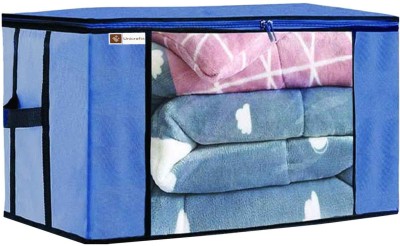 Unicrafts Underbed Storage Bag Blanket Storage Bag Organizer Blanket Cover with a Large Transparent Window and Side Handles UB_Blue1(Blue)