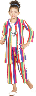 DEBDESHIK Girls Party(Festive) Top Pant, Jacket(Multicolor)