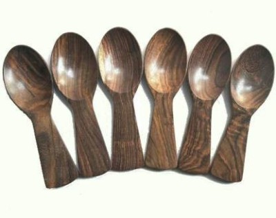 Smarts collection Wooden Wooden Spoon Set (Pack of 6) Kitchen Tool Set(Brown, Cooking Spoon)