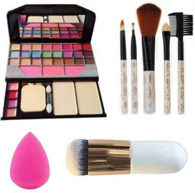 TYA 6155 Makeup kit + 5 pcs Makeup Brush + 1 pc Blender Puff Combo + foundation brush