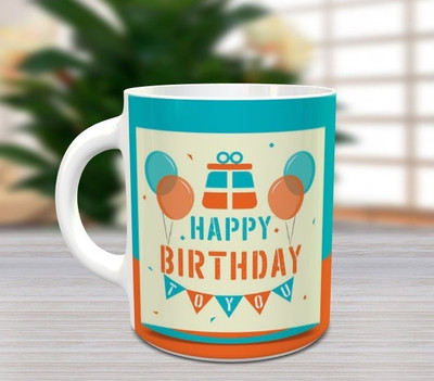 BlueBells Gifting Happy birthday gift Ceramic Coffee Mug(325 ml)
