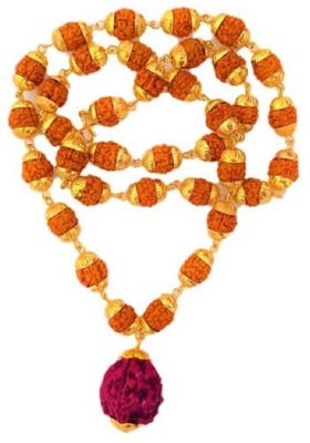 ZANSHACK Original 5 Mukhi Rudraksha Natural 7mm Beads Japa Mala Wood Chain Wood Chain Wood Chain Set