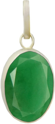 Takshila Gems Natural Emerald Pendant in Silver 6.25 Ratti / 5.62 Carat Ratti Lab Certified Emerald Stone Pendant