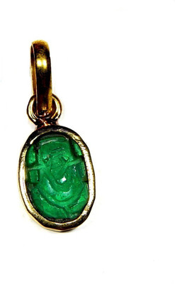 Urancia Panna Ganesh 8ct Emerald Ganapati Pendant Stone Pendant