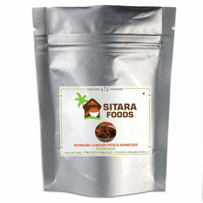 sitara foods Gongura / Sorrel Leaves Chicken Pickle Boneless (Home Made) 250 Grams Chicken Pickle(250 g)