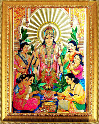 SUNINOW Satya Narayan photo frame | religious frame | god photo frame | Hindu deity Religious Frame
