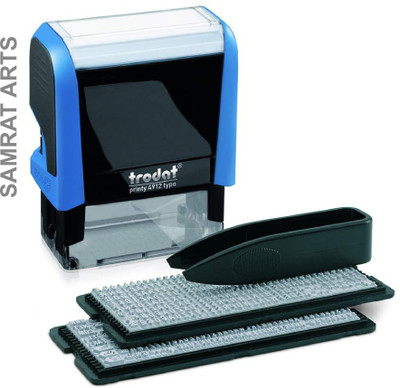 Trodat 4912 Your Self Stamp / Self Macking Stamp Kit Self Inking(Regular size, Blue)
