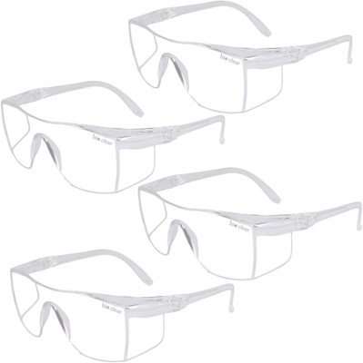bio clear 4 safety wrap around Eye safety goggles full cover Perfect-4pcs-TRP Laboratory, Wood-working, Power Tool  Safety Goggle(Free-size)
