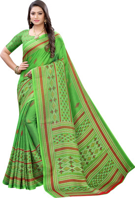 Ratnavati Printed Bollywood Silk Blend Saree(Green)