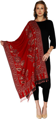 swi stylish Wool Paisley Women Shawl(Maroon)