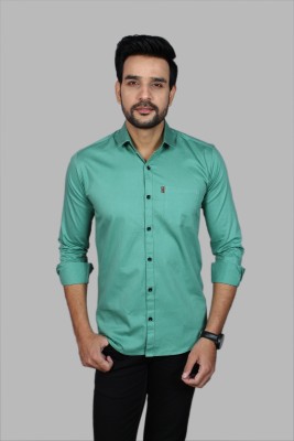 Liza Martin Men Solid Casual Light Green Shirt