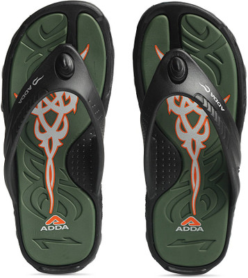 Adda Men Flip Flops(Black , 8)