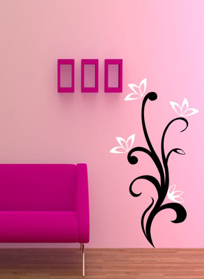 ALLURE 96 cm Leaf & Flower Self Adhesive Sticker(Pack of 1)