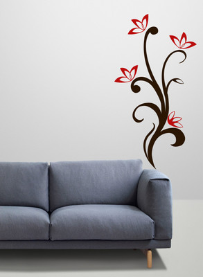 ALLURE 96 cm Leaf & Flower Self Adhesive Sticker(Pack of 1)