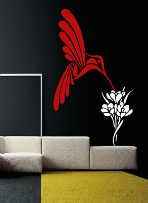 Trends on WALL 93 cm Flower&Bird Self Adhesive Sticker(Pack of 1)