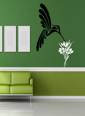 Trends on WALL 93 cm Flower&Bird Self Adhesive Sticker(Pack of 1)
