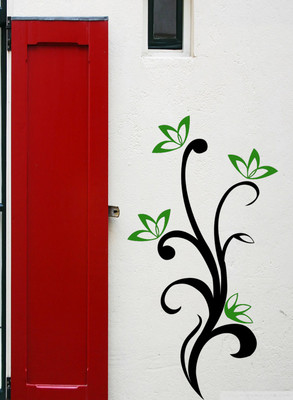 ALLURE 96 cm Leaf & Flower Self Adhesive Sticker(Pack of 1)