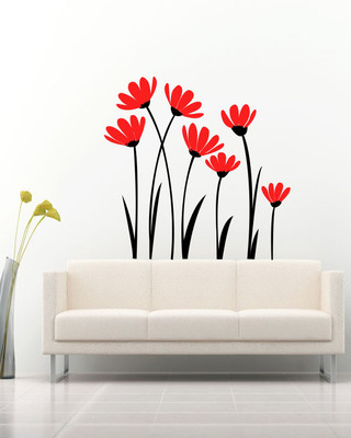 ALLURE 92 cm Flower&Tree Self Adhesive Sticker(Pack of 1)