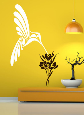 ALLURE 138 cm Flower & Bird Self Adhesive Sticker(Pack of 1)