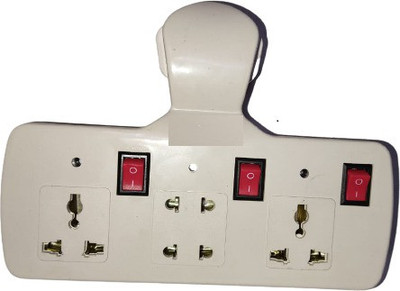 BHATNAGAR 3 Socket plus 3 switch plus 3 LED extension Board with ABS Quality. 3  Socket Extension Boards(White, 0 m)