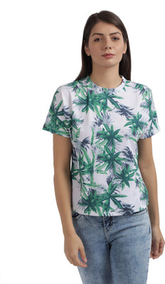 Parx Woman Casual Short Sleeve Printed Women Blue Top