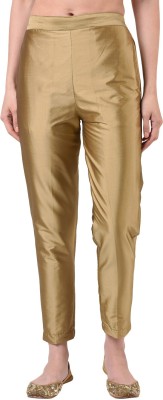 FLOREOS Regular Fit Women Gold Trousers