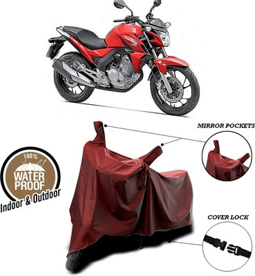 ANTHUB Waterproof Two Wheeler Cover for Honda(CB Twister, Maroon)