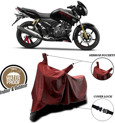 SEBONGO Waterproof Two Wheeler Cover for TVS(Apache RTR 180, Maroon)