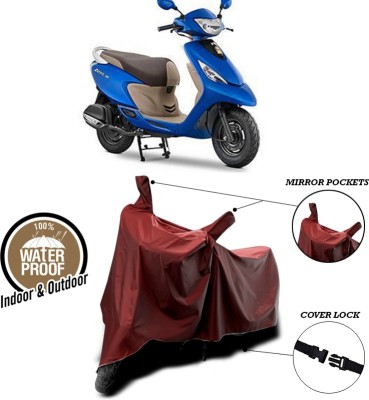 ANTHUB Waterproof Two Wheeler Cover for TVS(Scooty Zest 110, Maroon)