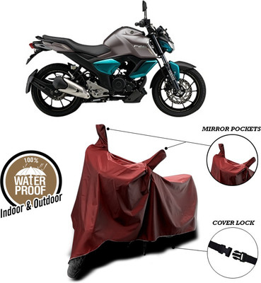 ANTHUB Waterproof Two Wheeler Cover for Yamaha(FZ S V3.0 FI, Maroon)