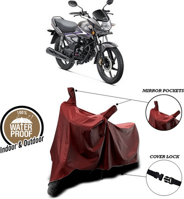 ANTHUB Waterproof Two Wheeler Cover for Honda(CB Shine, Maroon)