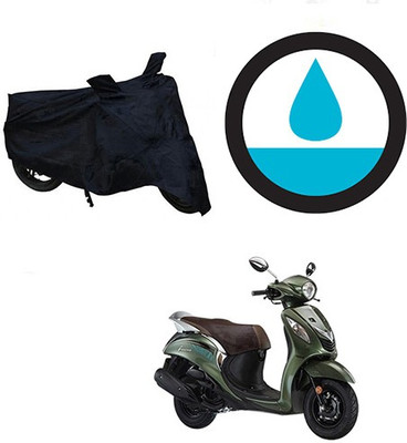 Amozkart Waterproof Two Wheeler Cover for Yamaha(Fascino, Black)