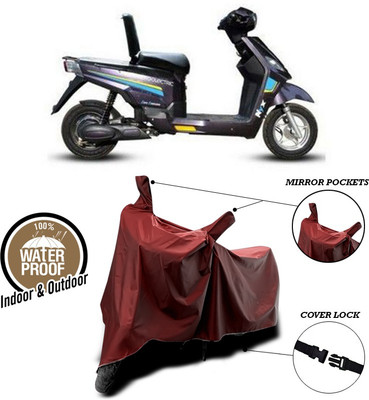 ANTHUB Waterproof Two Wheeler Cover for Hero(Electric NYX, Maroon)