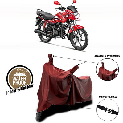 ANTHUB Waterproof Two Wheeler Cover for Hero(Passion, Maroon)