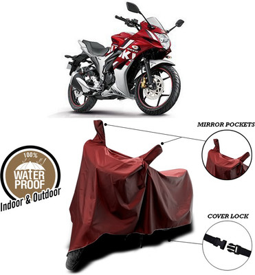 ANTHUB Waterproof Two Wheeler Cover for Suzuki(Gixxer SF, Maroon)