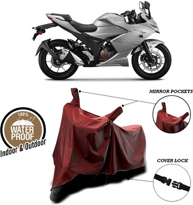 ANTHUB Waterproof Two Wheeler Cover for Suzuki(Gixxer SF, Maroon)