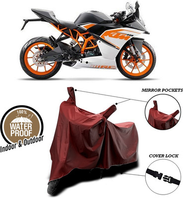 ANTHUB Waterproof Two Wheeler Cover for KTM(RC 200, Maroon)