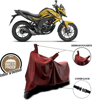 ANTHUB Waterproof Two Wheeler Cover for Honda(CB Hornet 160, Maroon)