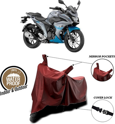 SEBONGO Waterproof Two Wheeler Cover for Yamaha(Fazer 25, Maroon)