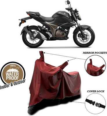 ANTHUB Waterproof Two Wheeler Cover for Suzuki(Gixxer 250, Maroon)
