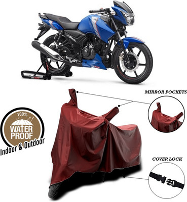 SEBONGO Waterproof Two Wheeler Cover for TVS(Apache RTR 160 4V, Maroon)