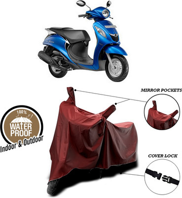 ANTHUB Waterproof Two Wheeler Cover for Yamaha(Fascino, Maroon)