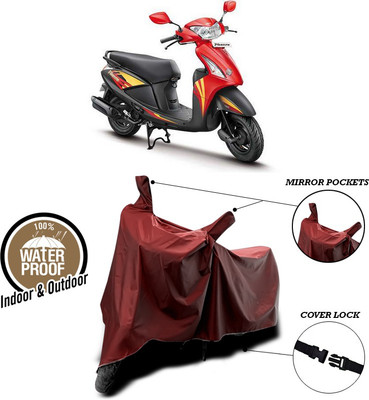 SEBONGO Waterproof Two Wheeler Cover for Hero(Pleasure, Maroon)