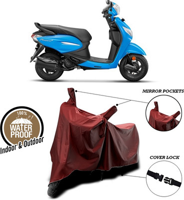 SEBONGO Waterproof Two Wheeler Cover for Hero(Pleasure+ 110, Maroon)